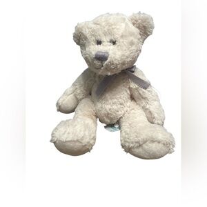Russ Berrie Cream and Gray Plush Teddy Bear